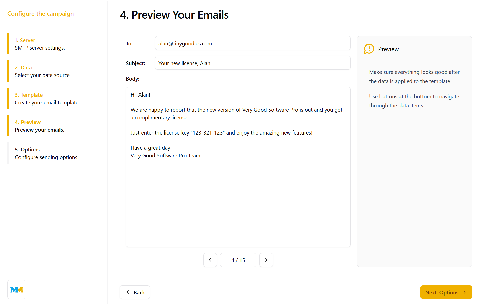 TinyGoodies Mail Merge screenshot